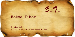 Boksa Tibor névjegykártya